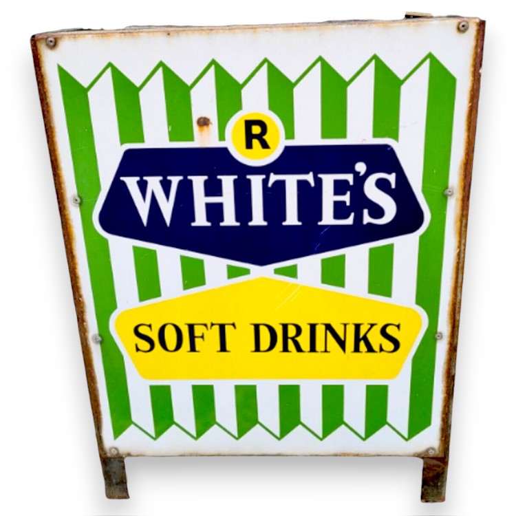 White's Soft Drinks Porcelain Enamel Vintage Metal Reproduction
