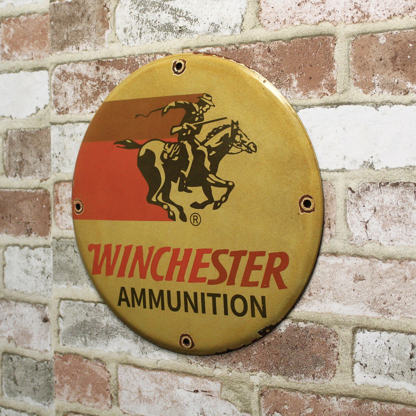 Winchester Ammunition Vintage Porcelain Enamel Sign (12in)