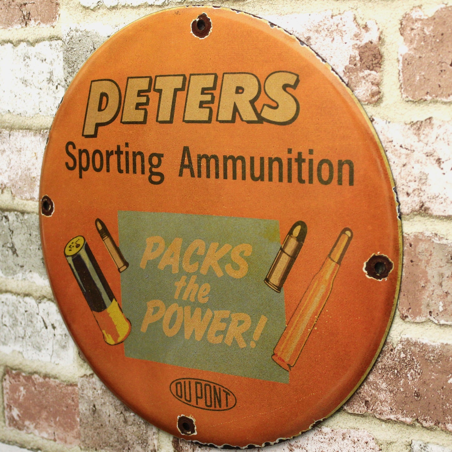 DuPont Peters Sporting Ammunition Porcelain Enamel Sign (12in)