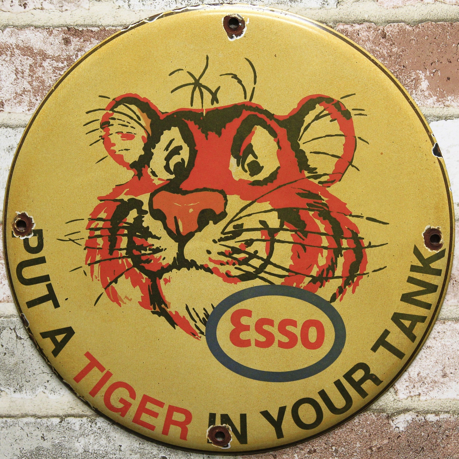 Shop Old Porcelain Signs Esso Tiger Face