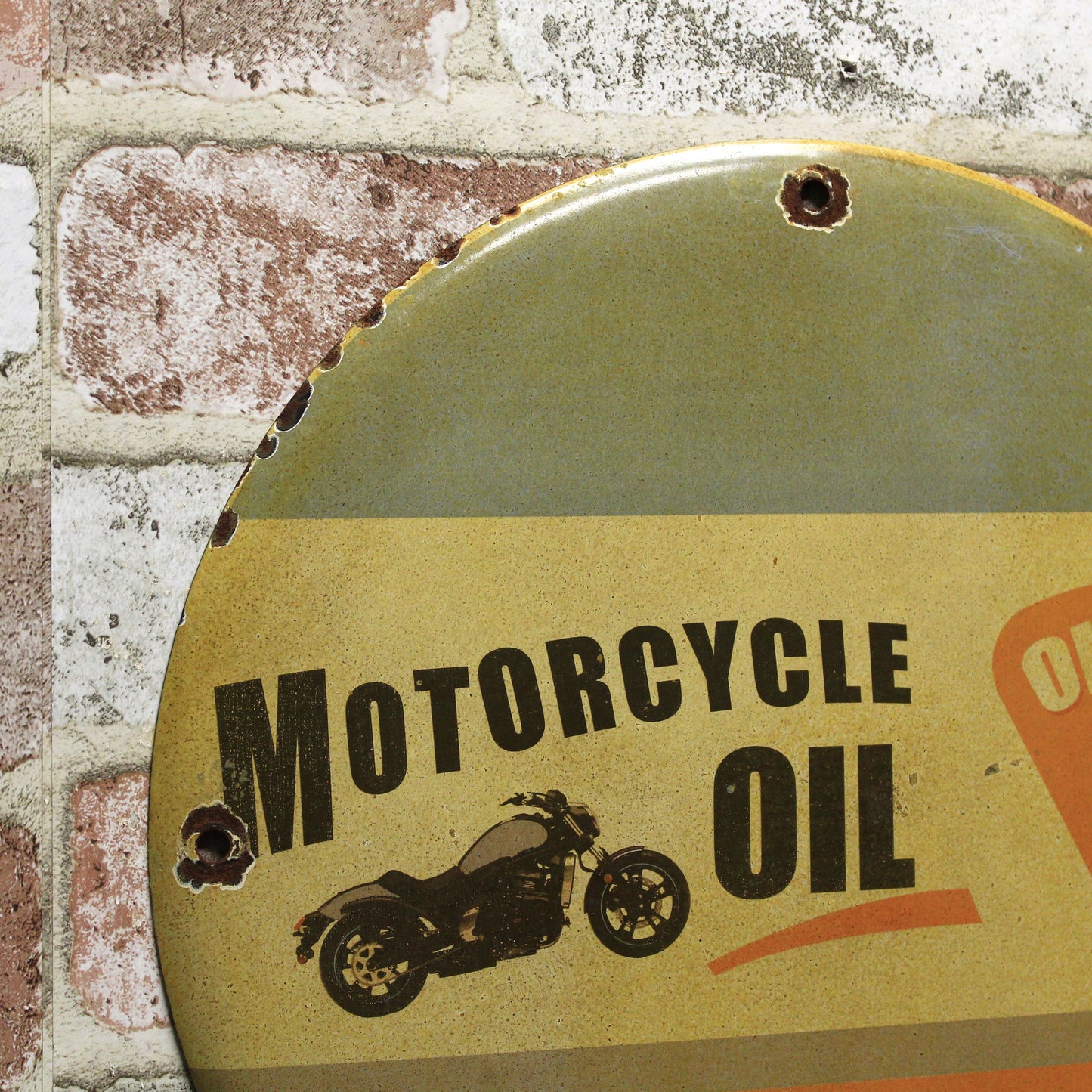 Motorcycle Oil Oilzum Vintage Porcelain Enamel Sign (12in)