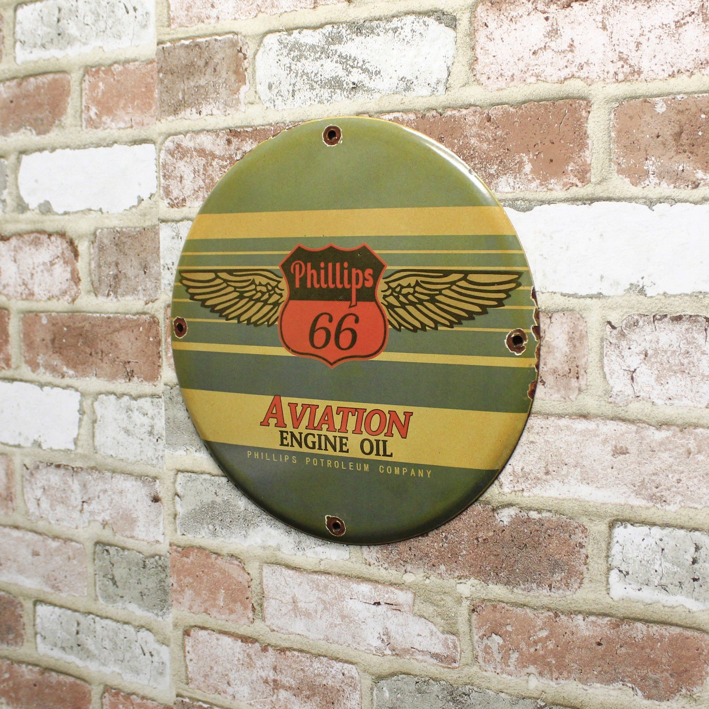 Phillips 66 Aviation Porcelain Enamel Sign (12in)