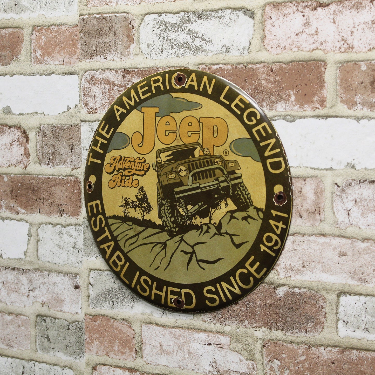 Jeep The American Legend Porcelain Enamel Sign (12in)