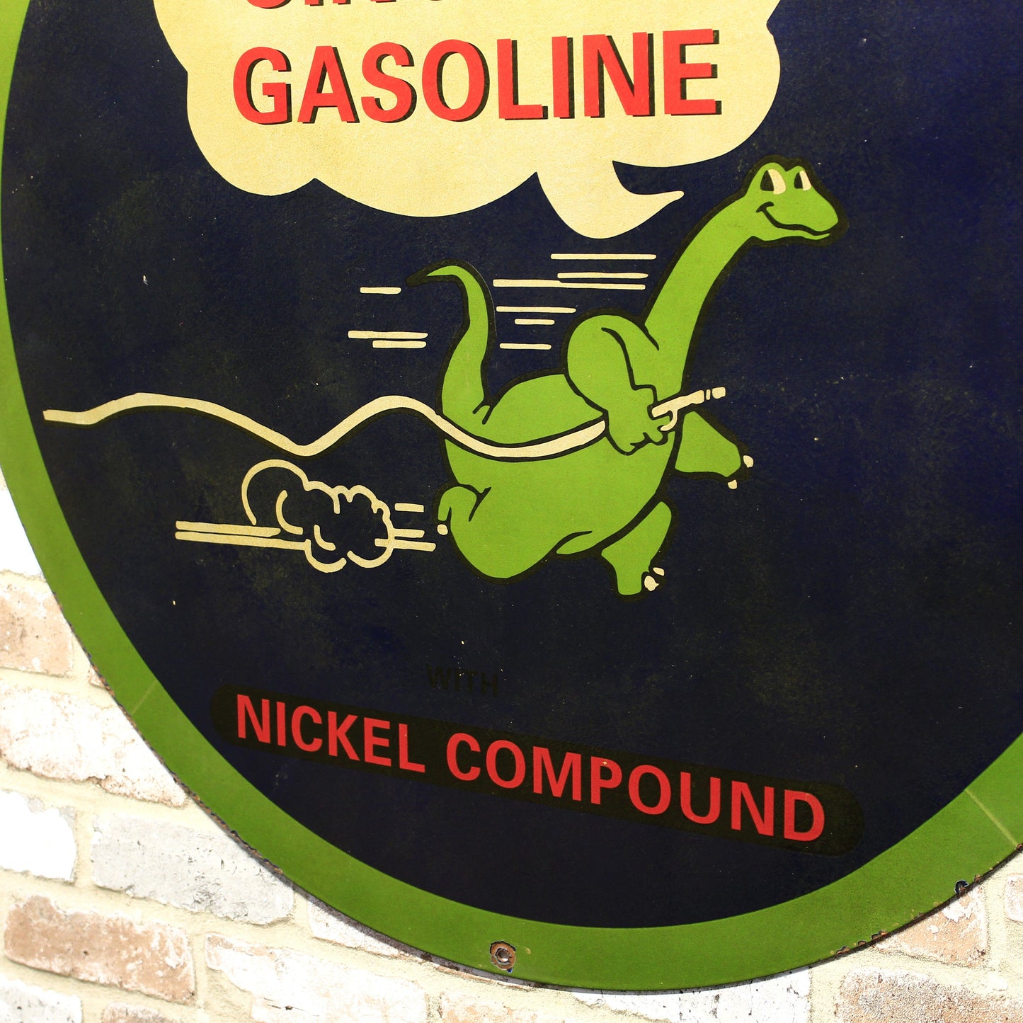 Fill Up With New Sinclair Gasoline Large 30-Inch Porcelain Enamel Sign