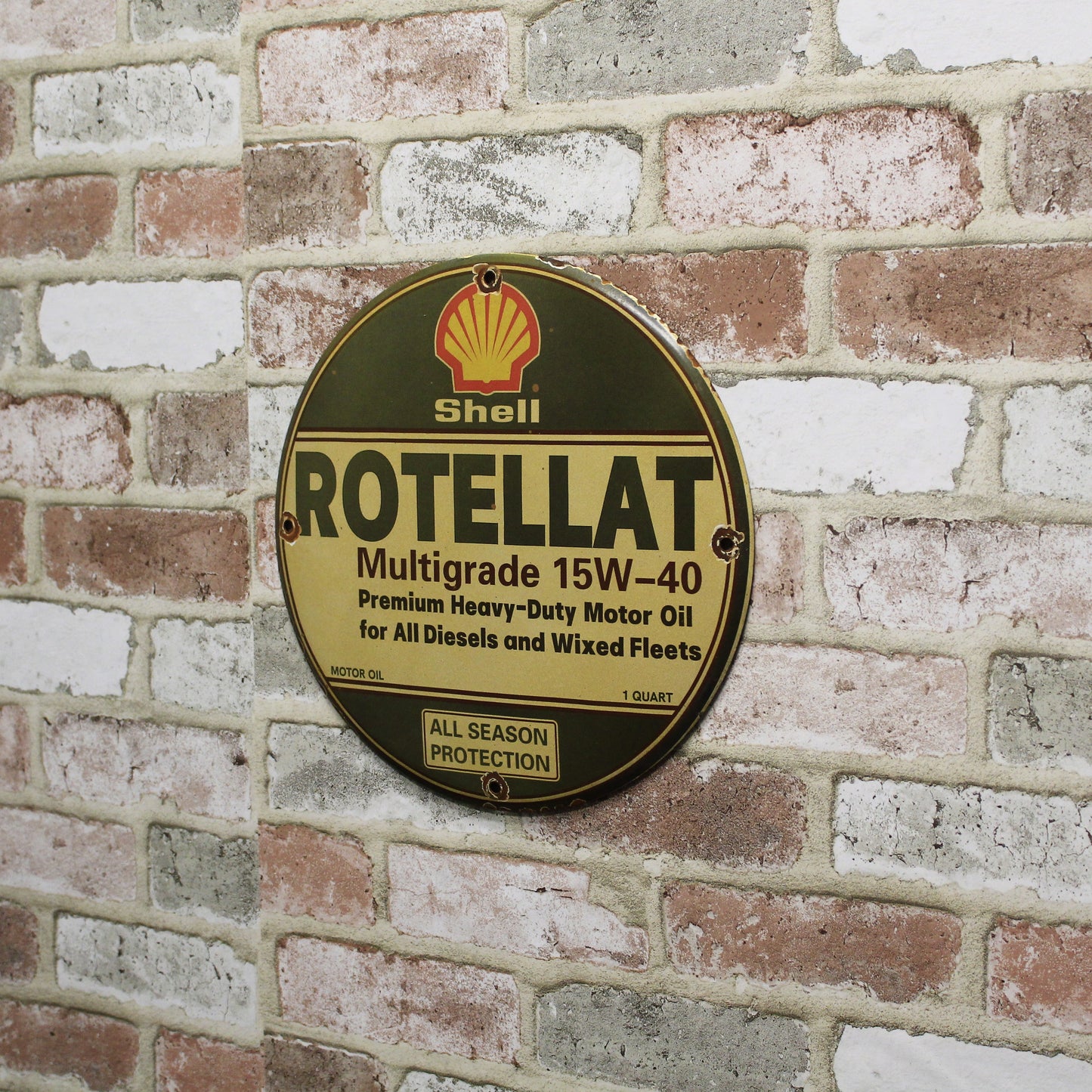 Shell Rotella T Porcelain Enamel Sign (12in)