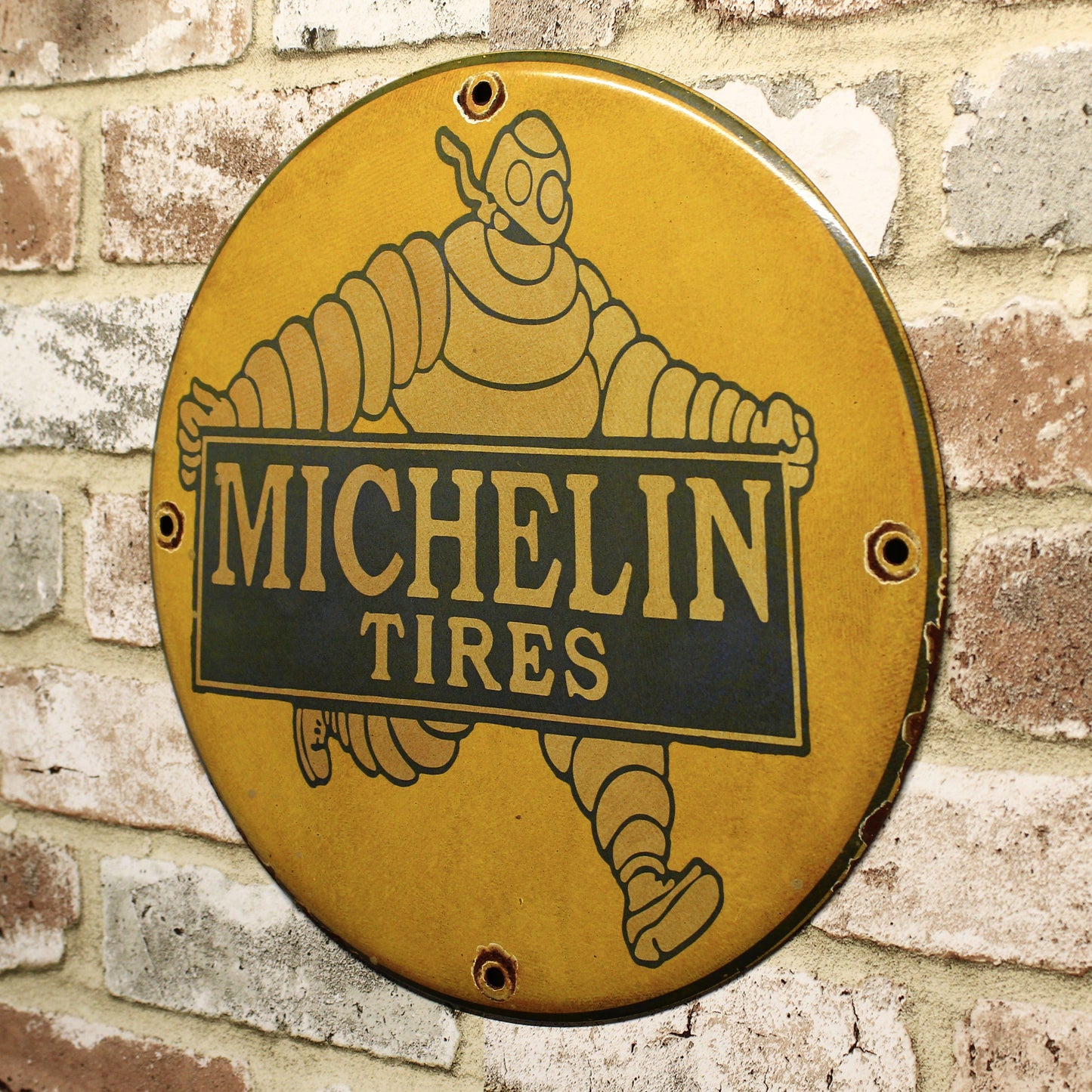 Michelin Tires Bibendum Porcelain Enamel Sign (12in)