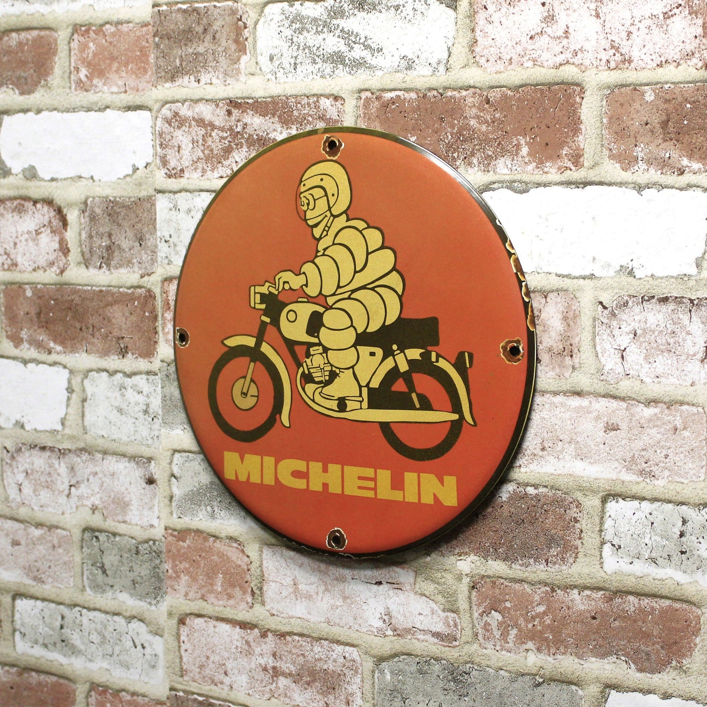 Michelin Bibendum Porcelain Enamel Sign (12in)