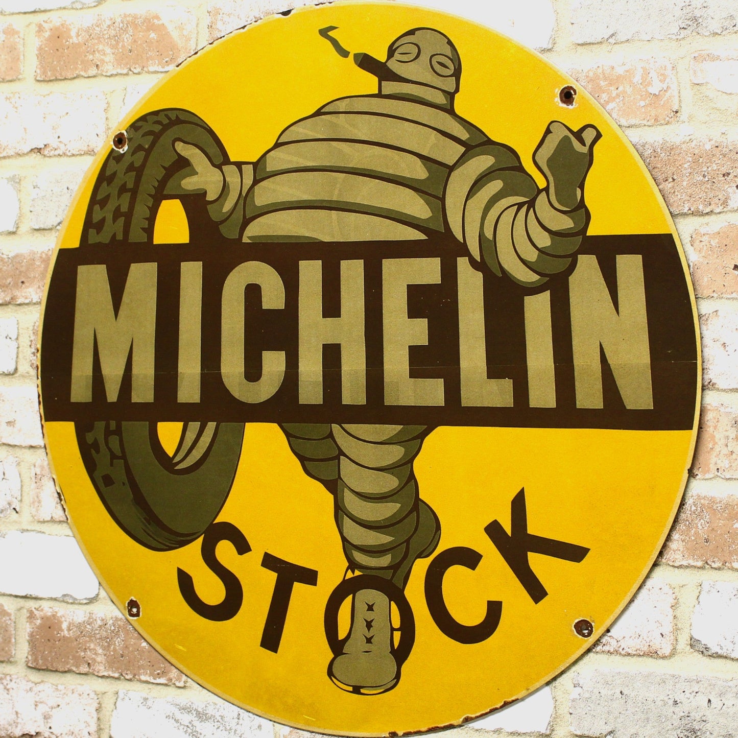 2Ft Michelin Stock Tires Porcelain Enamel Sign (24-Inch)