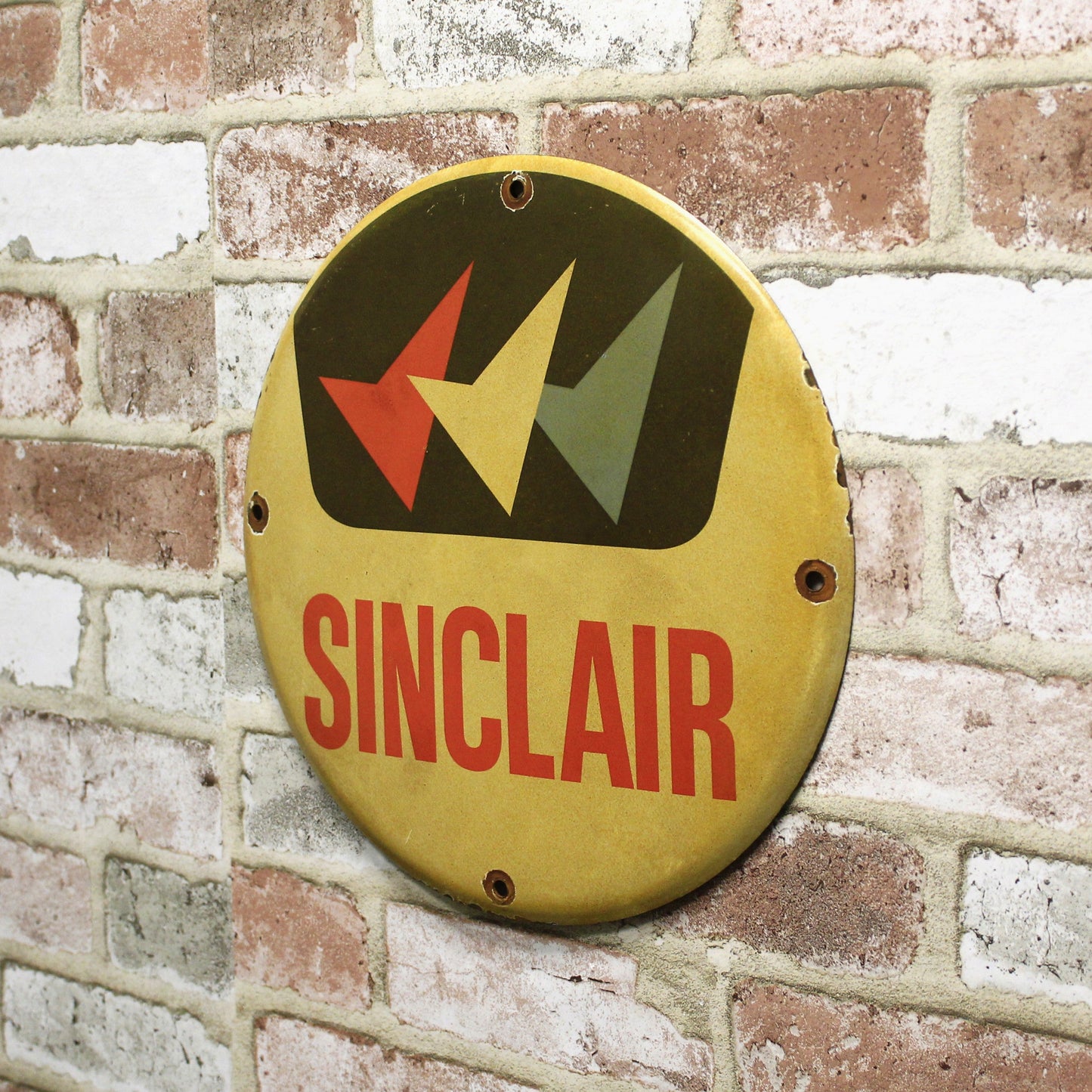 Sinclair Dino Arrows Porcelain Enamel Sign (12in)