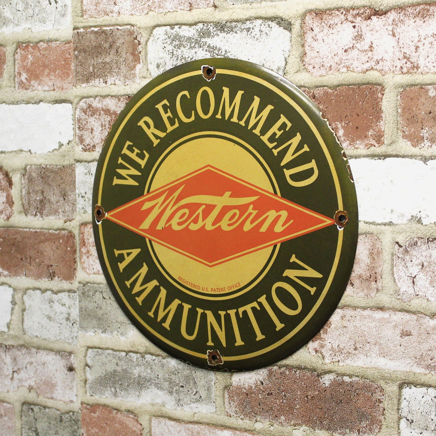 Western Ammunition Recommended Porcelain Enamel Sign (12in)