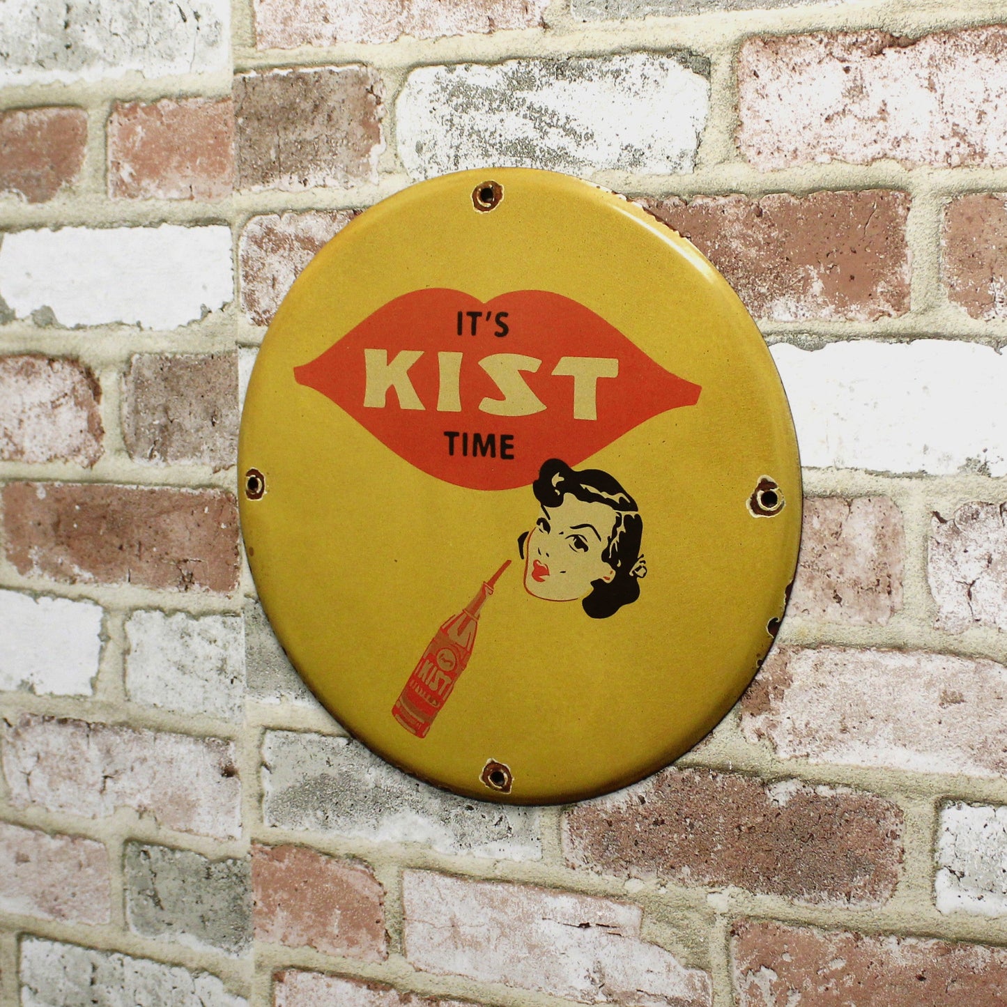 Kist Soda "It's Kist Time" Porcelain Enamel Sign (12in)