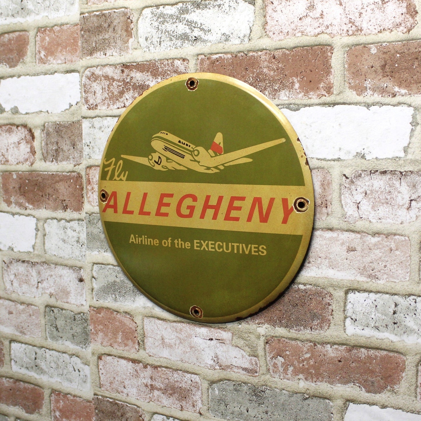 Allegheny Airline of the Executives Porcelain Enamel Sign (12in)