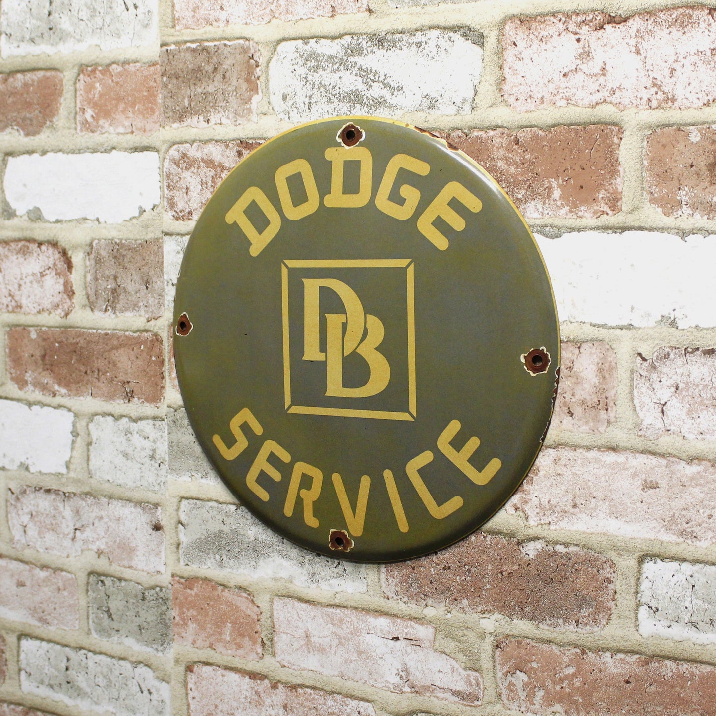 Dodge Service Vintage Porcelain Enamel Sign (12in)