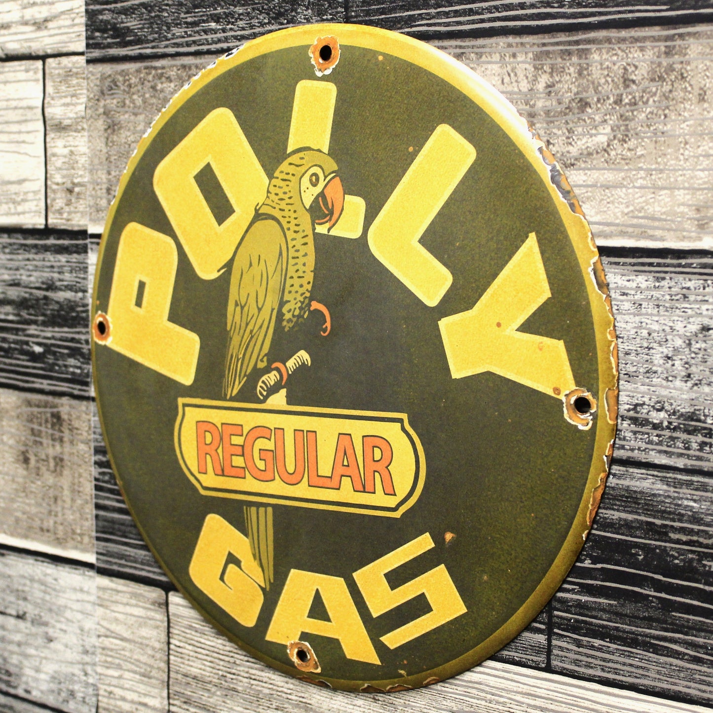 Polly Regular Gas Porcelain Enamel Sign (12in)