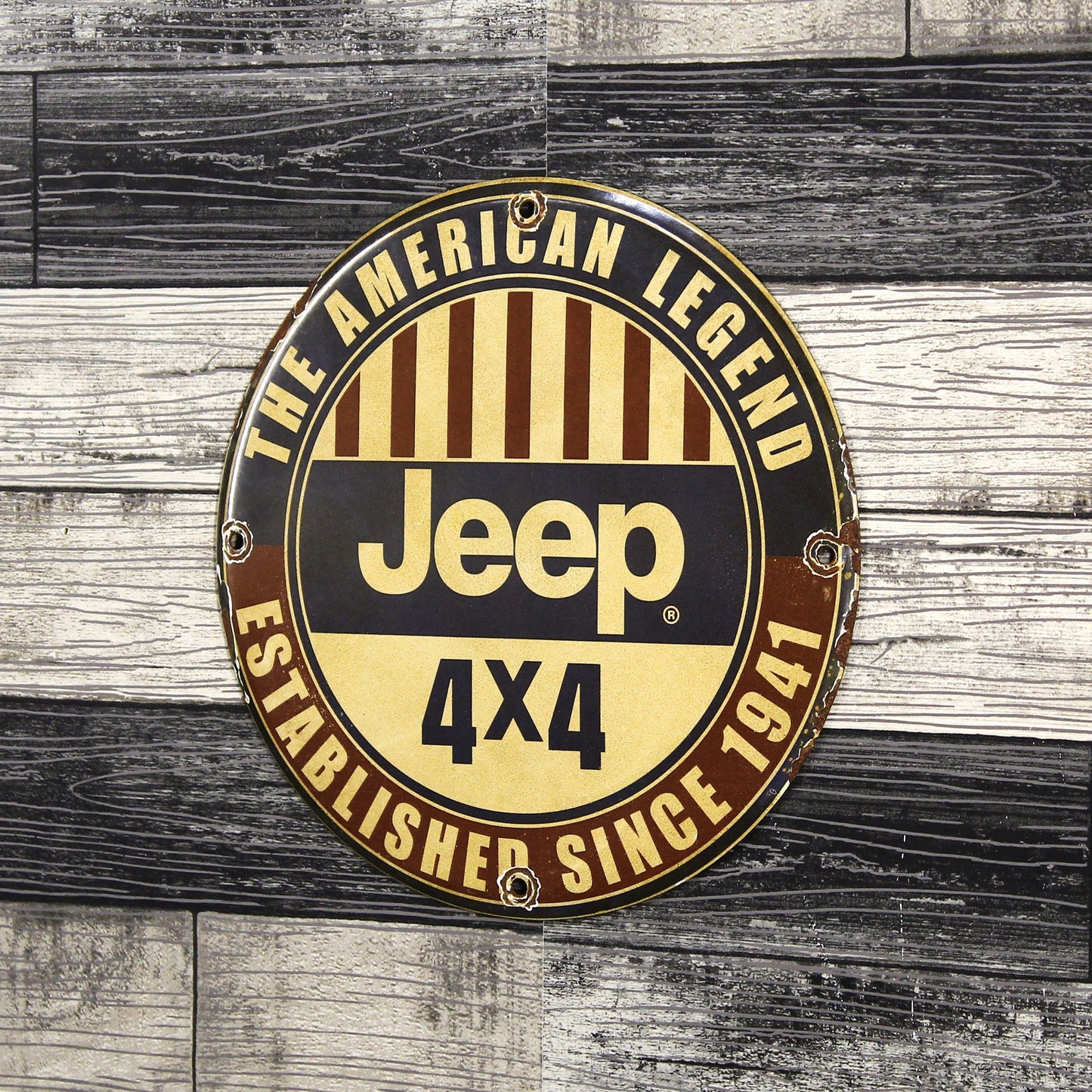 Jeep 4x4 American Legend Since 1941 Porcelain Enamel Sign (12in)
