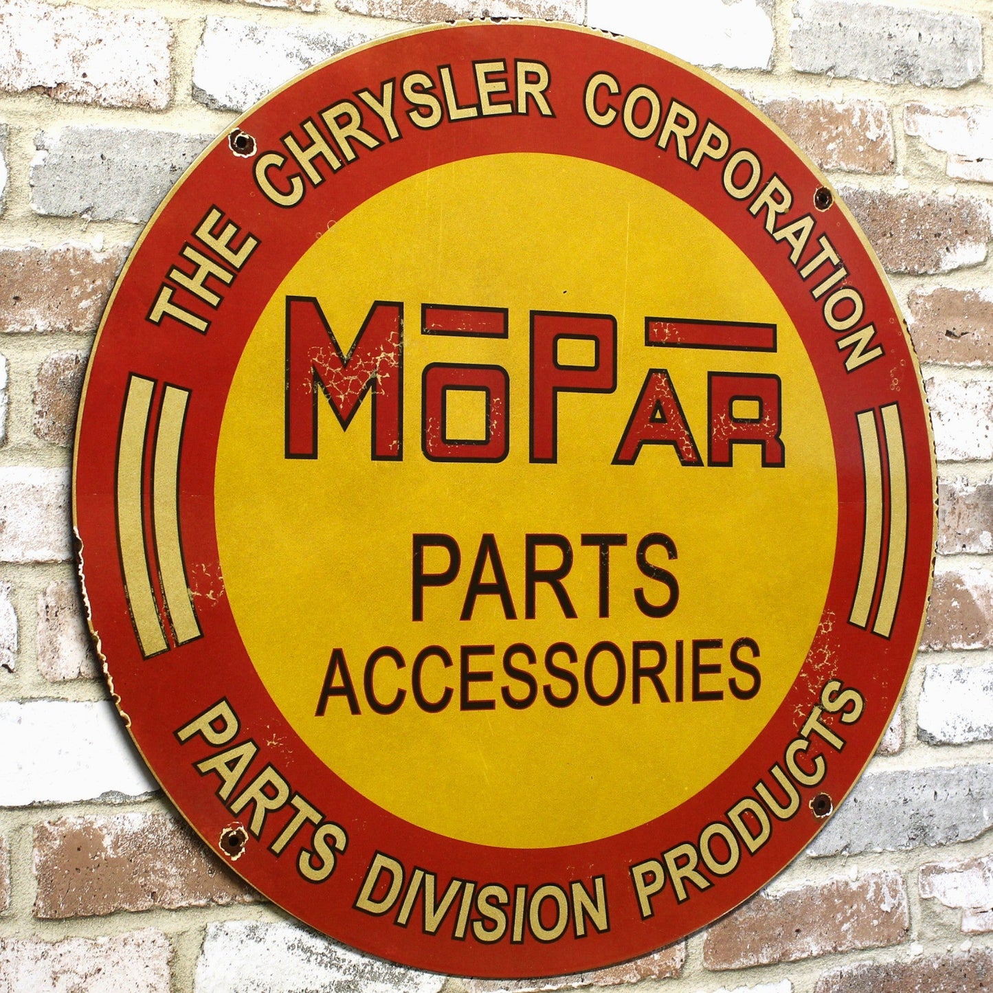 2Ft Mopar Parts Division Chrysler Corporation Porcelain Enamel Sign (24-Inch)