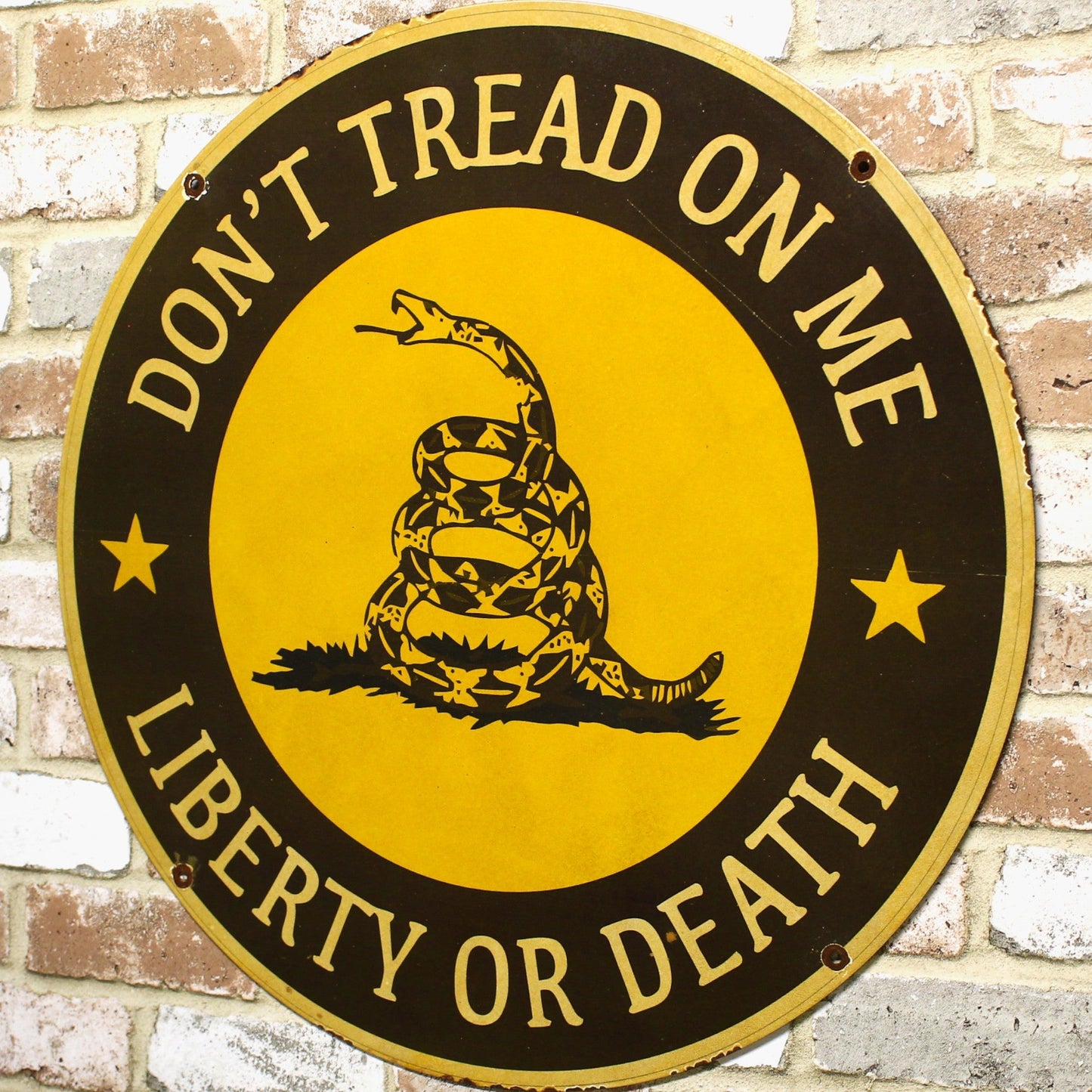 2Ft Don't Tread On Me Liberty or Death Porcelain Enamel Sign (24-Inch)