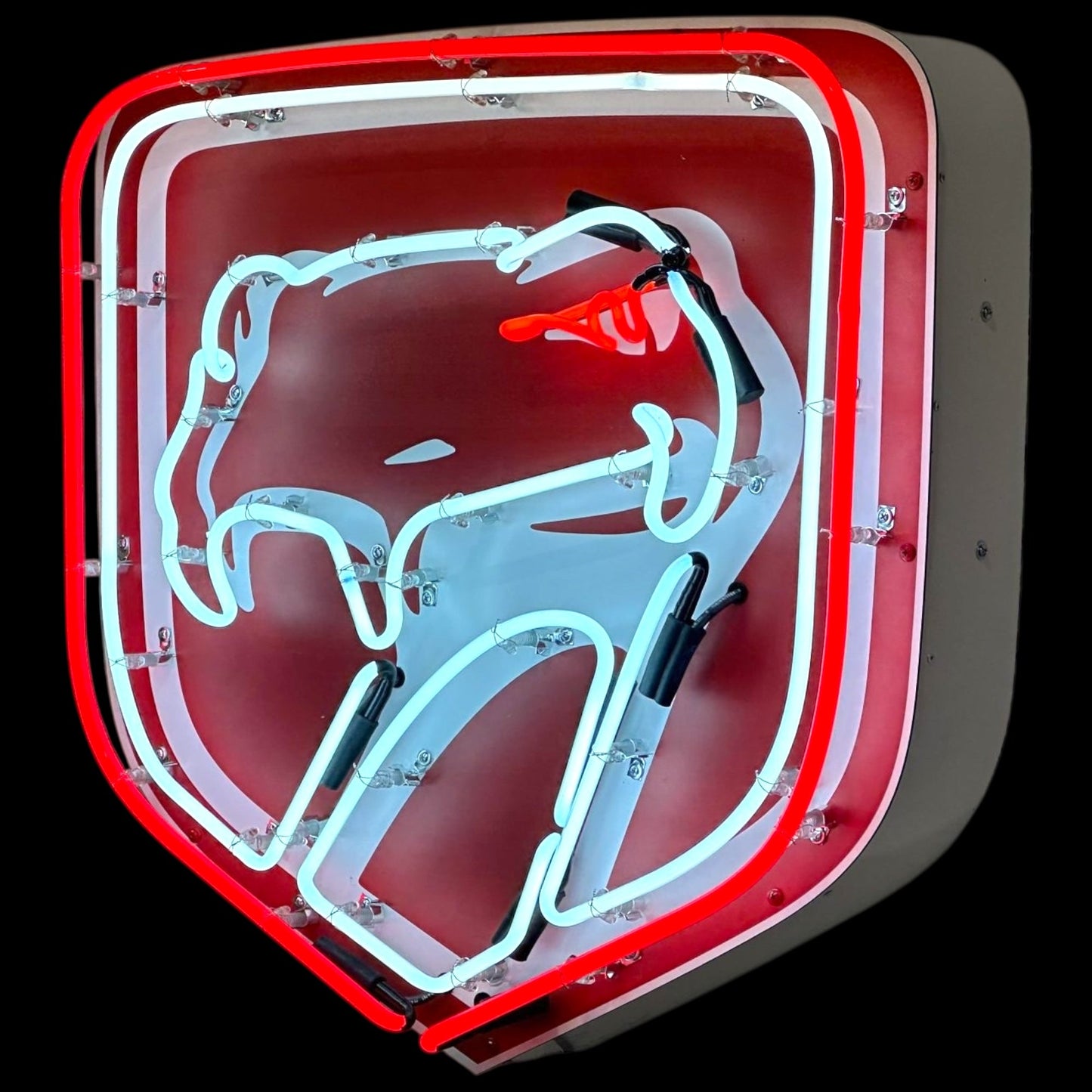 Premium Viper Neon Porcelain Shield (Red) with Die Cut Steel Can