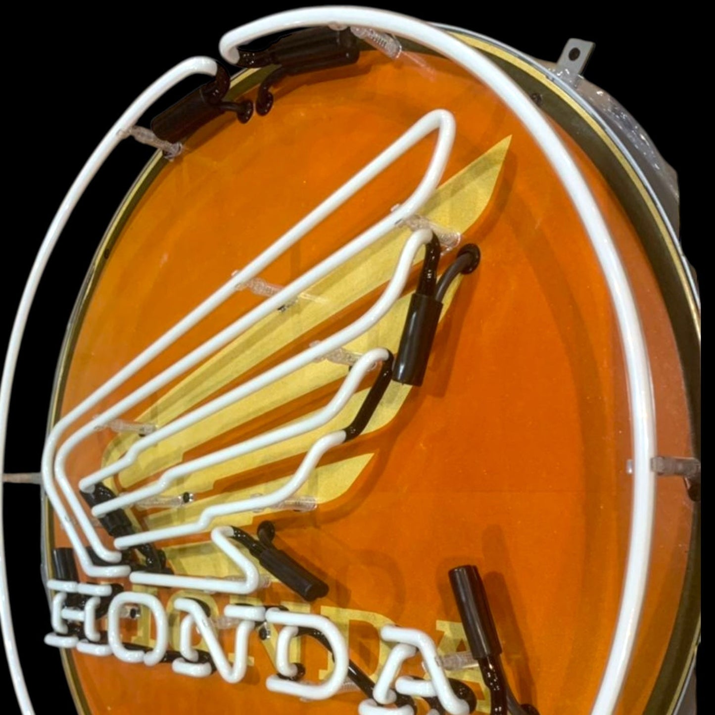 Honda Wing Single-Sided Neon Porcelain Box Sign
