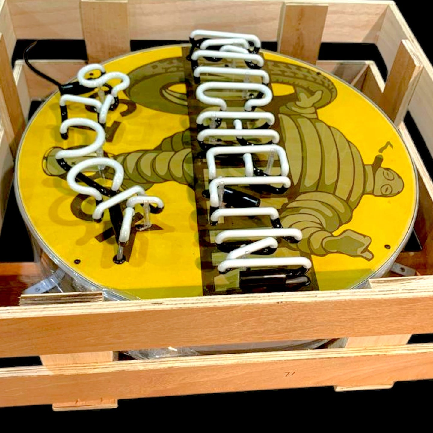 Michelin Man Stock Tires Neon Porcelain Enamel Sign