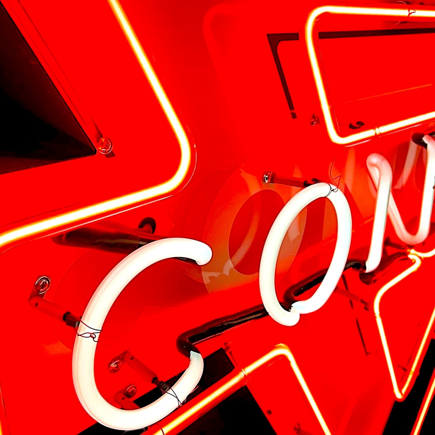 Conoco Triangle Vintage Glass Neon Sign – Die-Cut, Large, Classic Gas Station Lighted Advertising