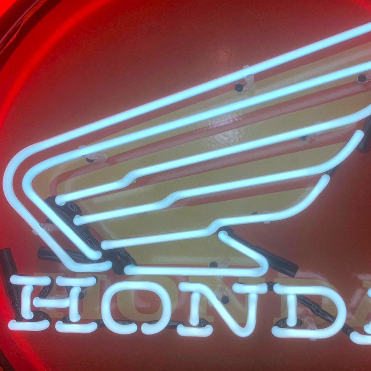 Honda Wing Single-Sided Neon Porcelain Box Sign