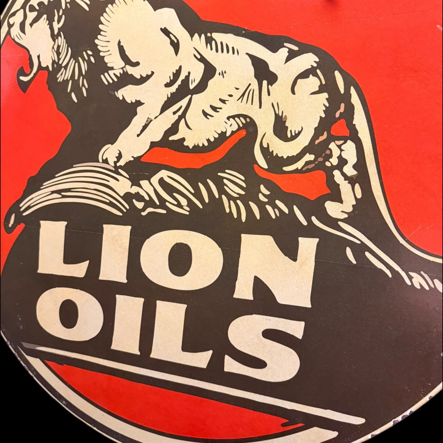 *Limited* Lion Oils Double-Sided Large Porcelain Enamel on Steel (DS 30-Inch)
