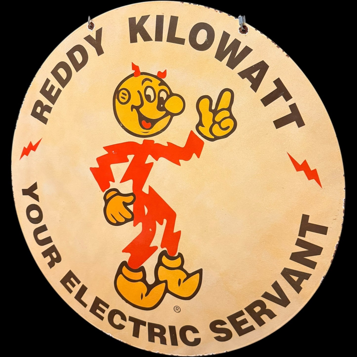 *Limited* Reddy Kilowatt Double-Sided Large Porcelain Enamel on Steel (DS 30-Inch)