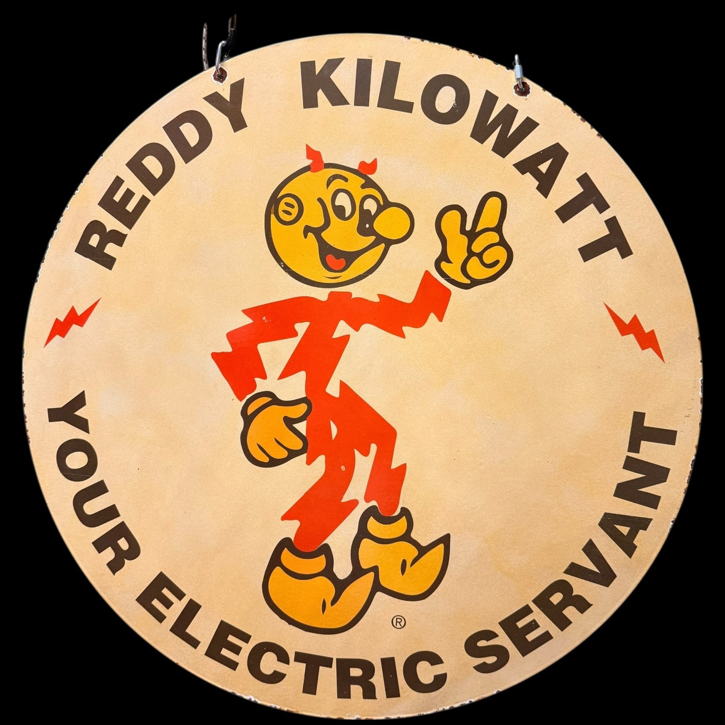 *Limited* Reddy Kilowatt Double-Sided Large Porcelain Enamel on Steel (DS 30-Inch)