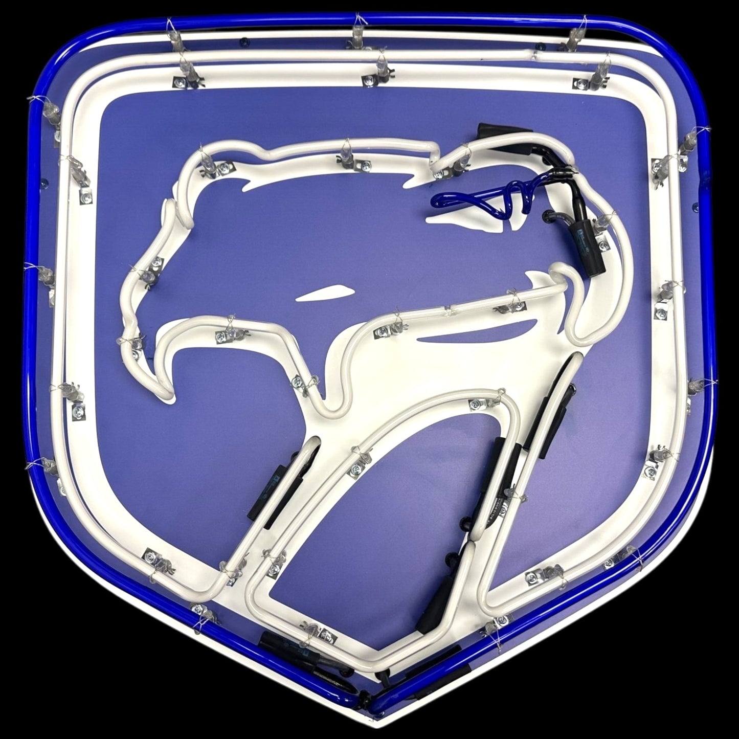 Premium Viper Neon Porcelain Shield (Blue) with Die Cut Steel Can