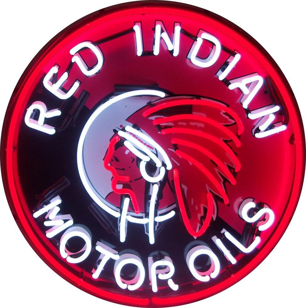 Find the Best Real Neon Red Indian Motor Oils Signs to Buy Online