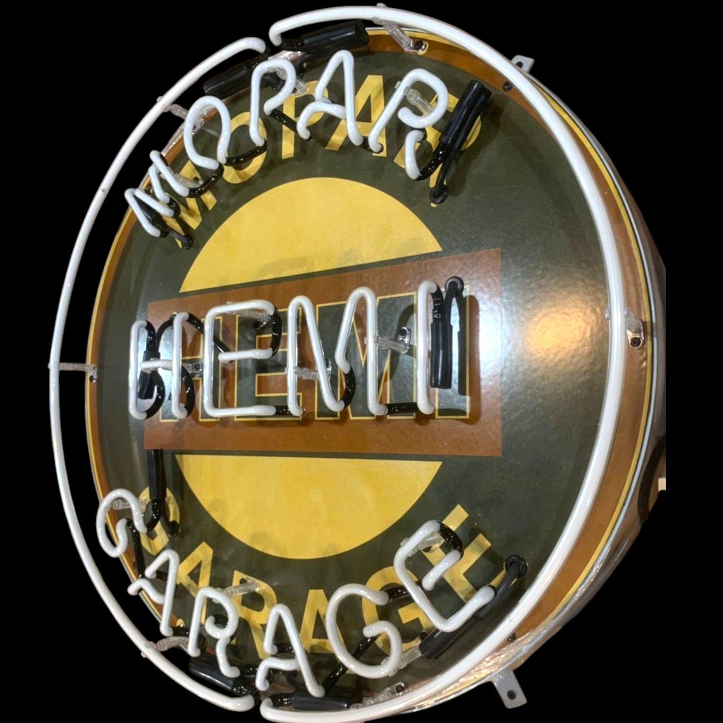 Mopar Hemi Garage Single-Sided Neon Porcelain Box Sign