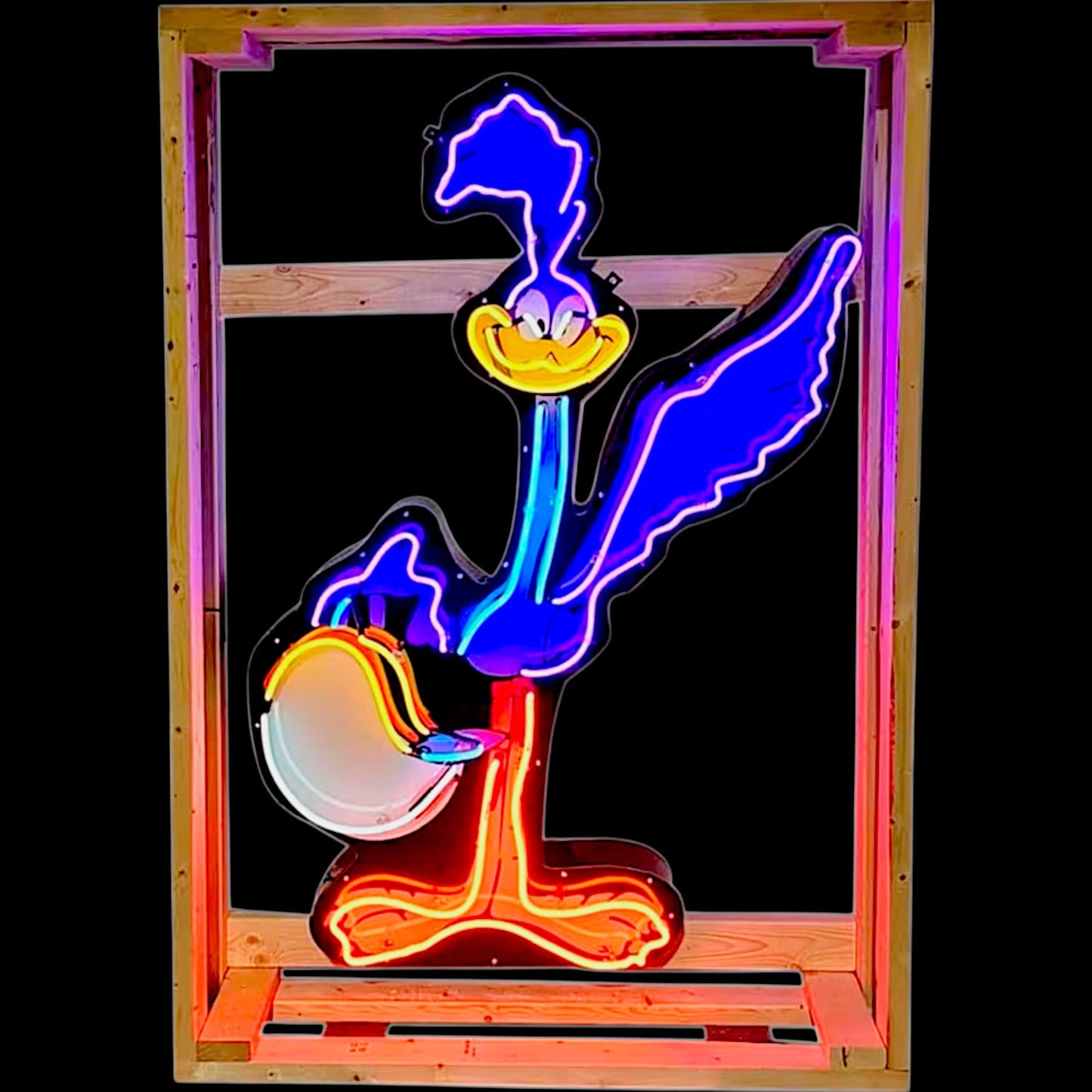 Real Neon Sign - Road Runner Beep Beep Die Cut Cartoon Mascot - Glass Neon Porcelain