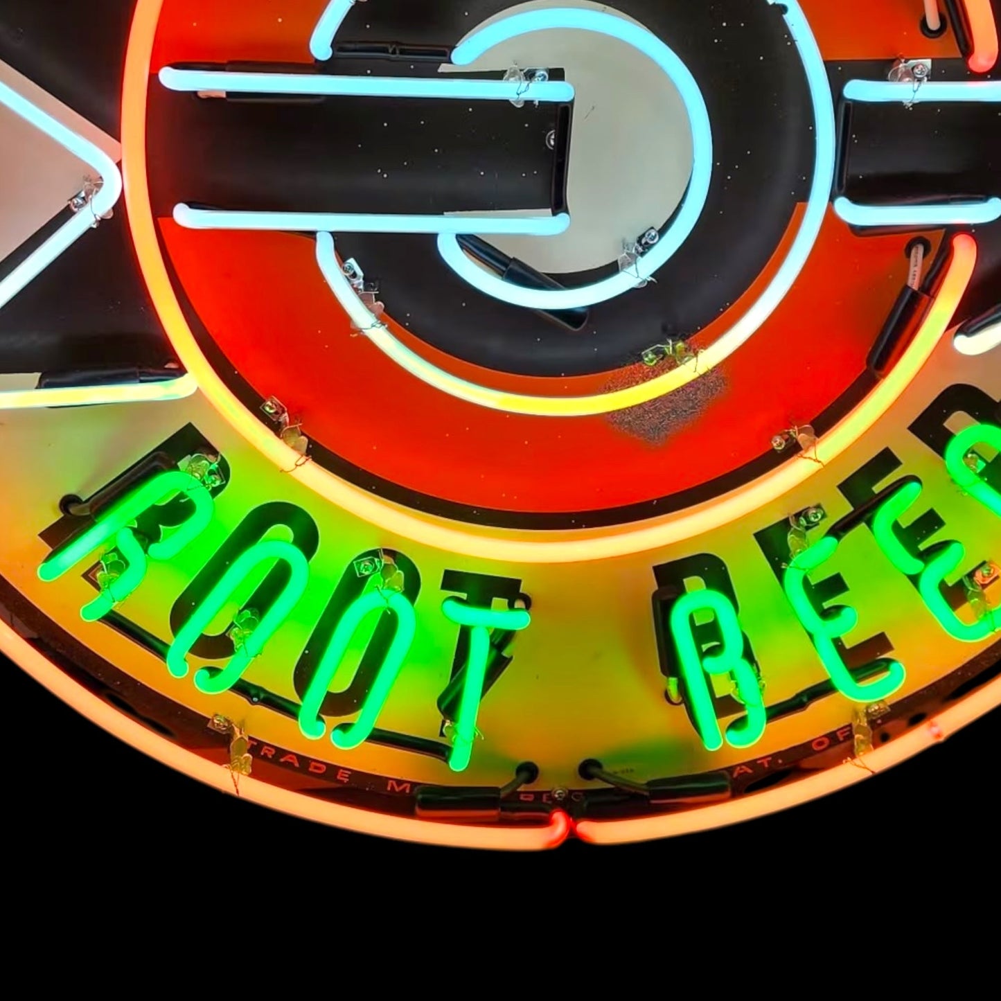 A&W Root Beer Neon Porcelain Sign with Arrow - Real Glass, Premium Enamel, Metal Can - Vintage Soda Advertising