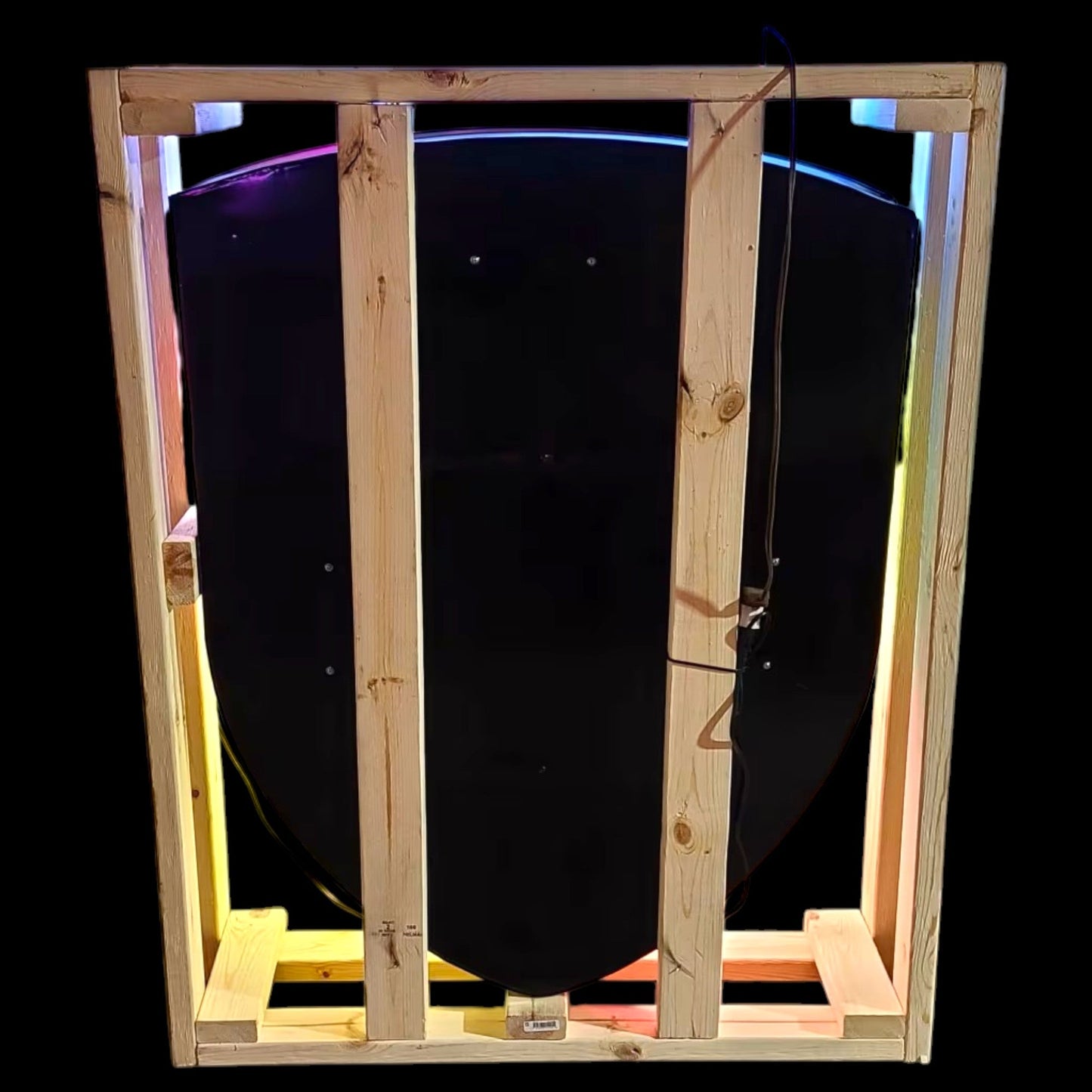 Porsche Turbo Style Neon Shield Porcelain Enamel Die Cut Sign with Can