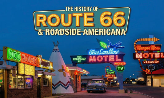 Learn how Route 66 gas station, diner, and motel signs shaped American travel. A nostalgic look at iconic neon and porcelain advertising along the Mother Road.