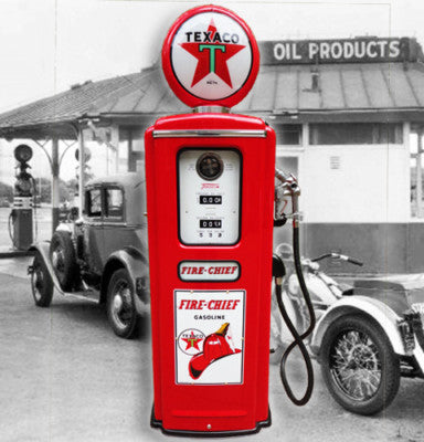 Gas pump topper globe sign with illuminated logo, vintage petroliana display for custom garages