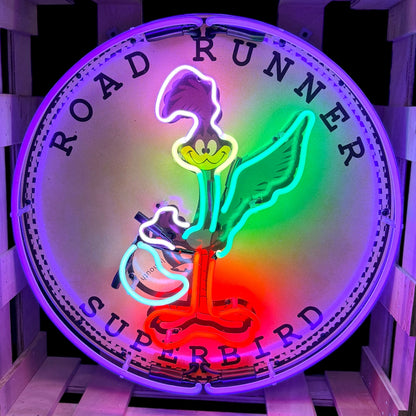Road Runner Superbird Single-Sided Neon Porcelain Box Sign