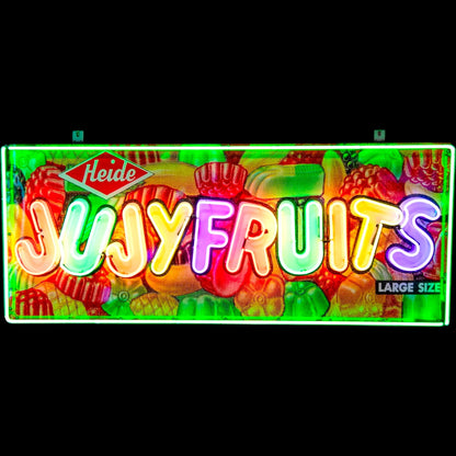 Jujy Fruits Retro Candy Neon Porcelain Panel Sign with Steel Can