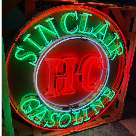 Sinclair HC Gasoline Neon Porcelain Sign with Can