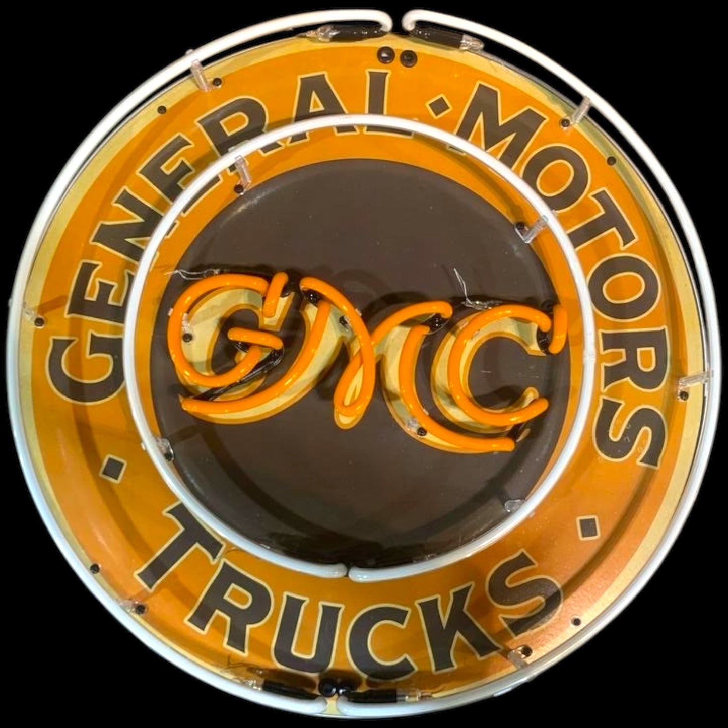GMC Trucks General Motors Neon Porcelain Enamel Sign