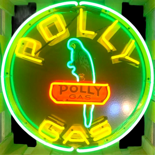 Polly Gas Single-Sided Neon Porcelain Box Sign