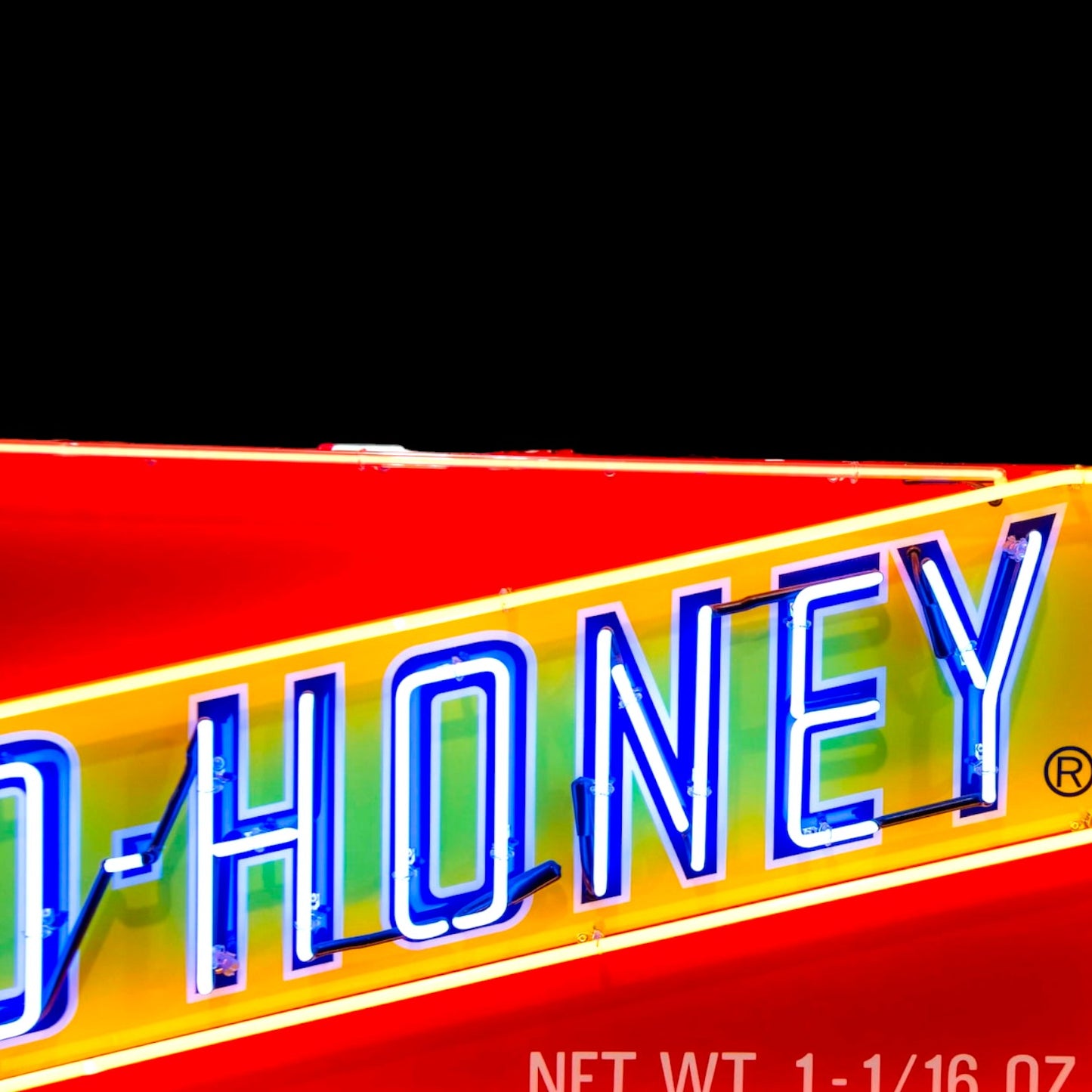 Bit-O-Honey Retro Candy Neon Porcelain Panel Sign with Steel Can