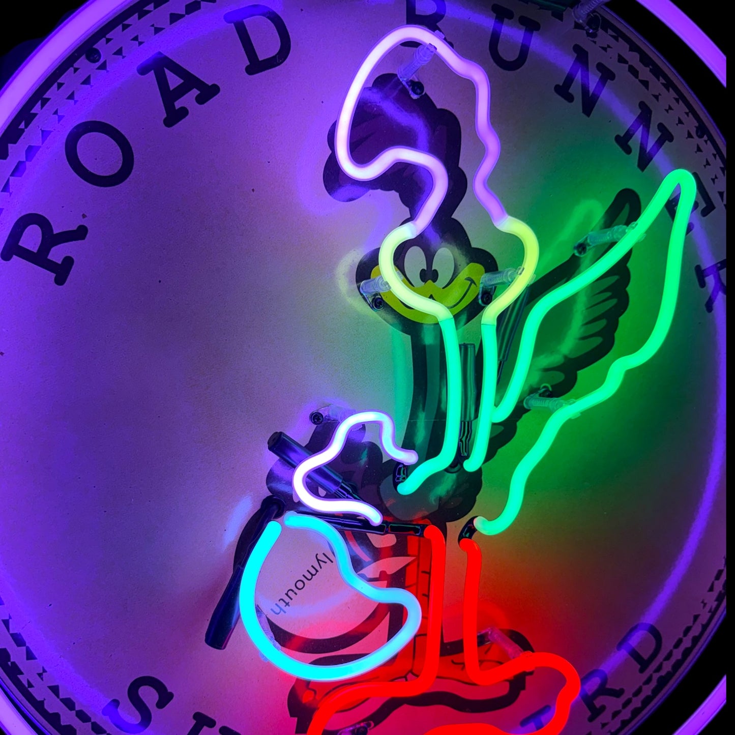 Road Runner Superbird Single-Sided Neon Porcelain Box Sign
