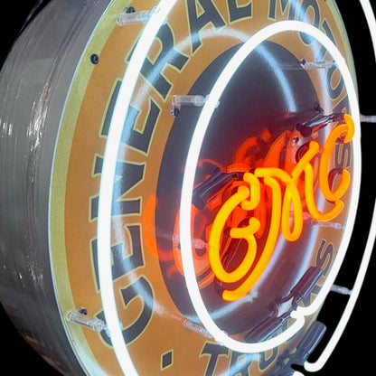 GMC Trucks General Motors Neon Porcelain Enamel Sign
