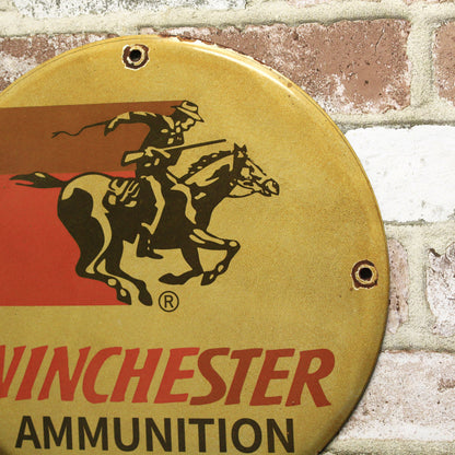 Winchester Ammunition Vintage Porcelain Enamel Sign (12in)