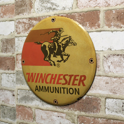 Winchester Ammunition Vintage Porcelain Enamel Sign (12in)