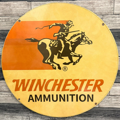 *DS* Winchester Ammunition Large Vintage Advertising Double Sided Porcelain Enamel Sign (30in)