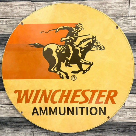 *DS* Winchester Ammunition Large Vintage Advertising Double Sided Porcelain Enamel Sign (30in)
