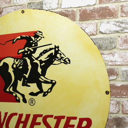 Winchester Ammunition Large Vintage Advertising Porcelain Enamel Sign (30in)